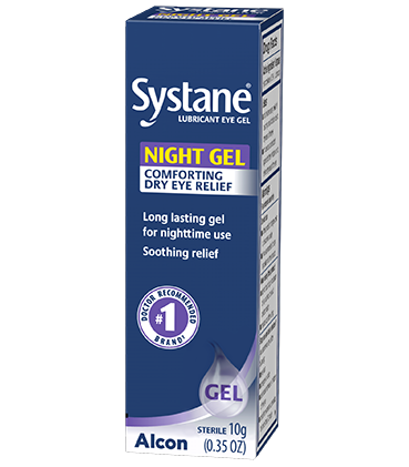 Systane Night Gel Comforting Dry Eye Relief product box by Alcon