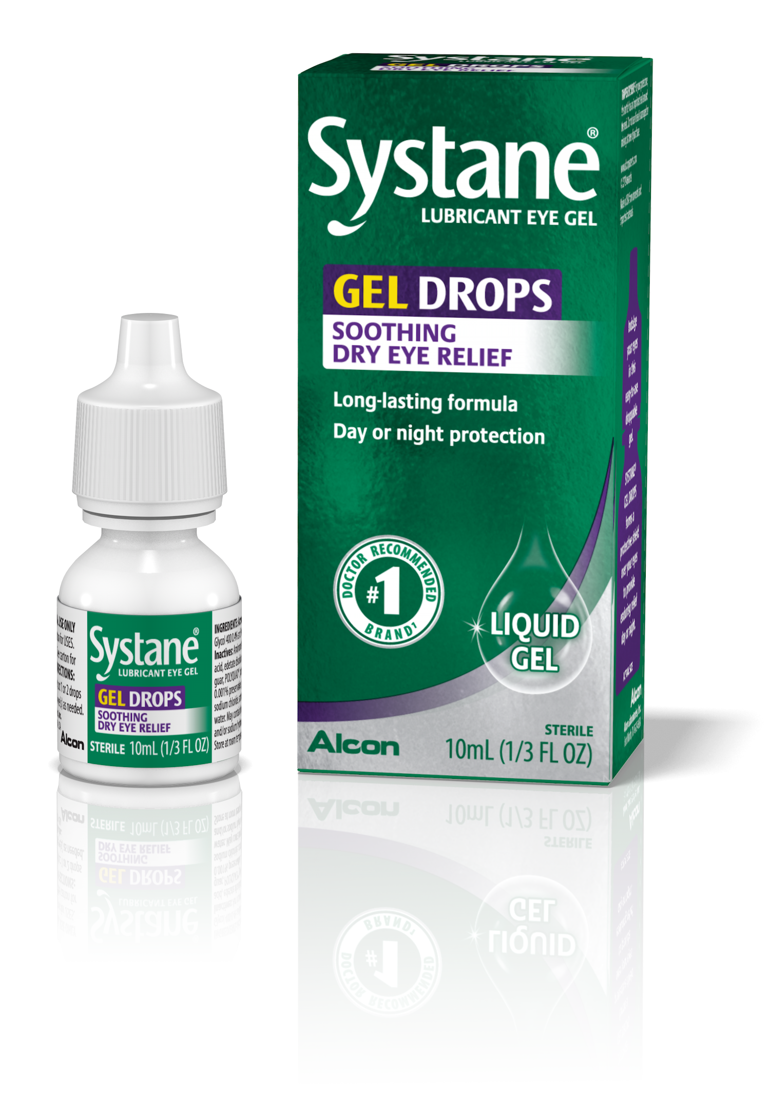 Systane Gel Drops Eye Gel vial carton and product box by Alcon